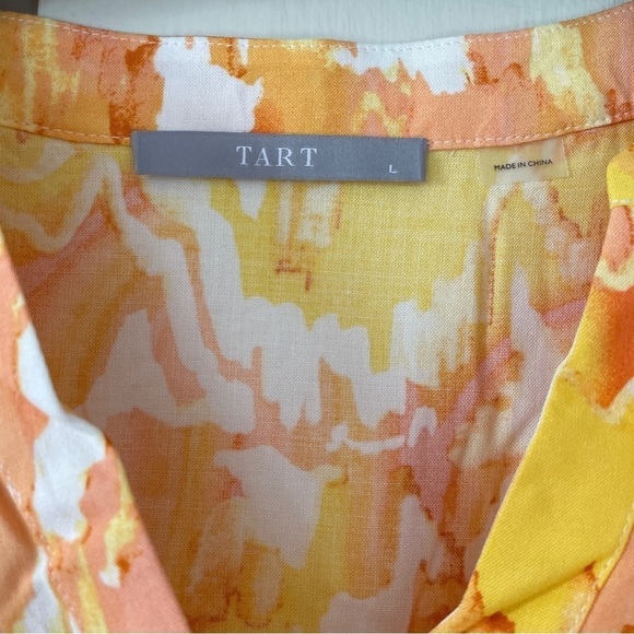 Tart Orange, Yellow, White Tiered Ruffle Kallie Sunset Cloud Dress - Picture 5 of 10